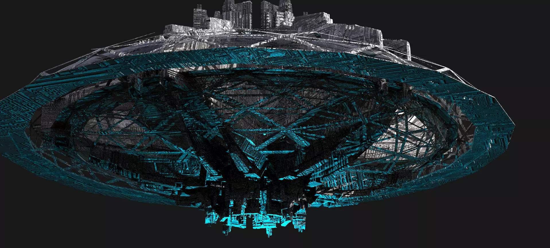 SciFi City Space Deliverance relay  Low-poly 3D model_0