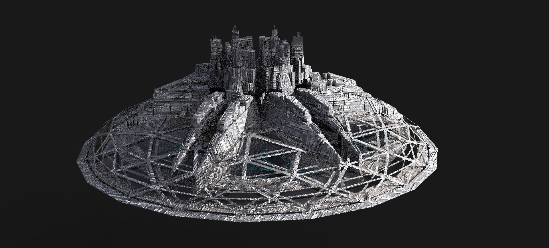 SciFi City Space Deliverance relay  Low-poly 3D model_2