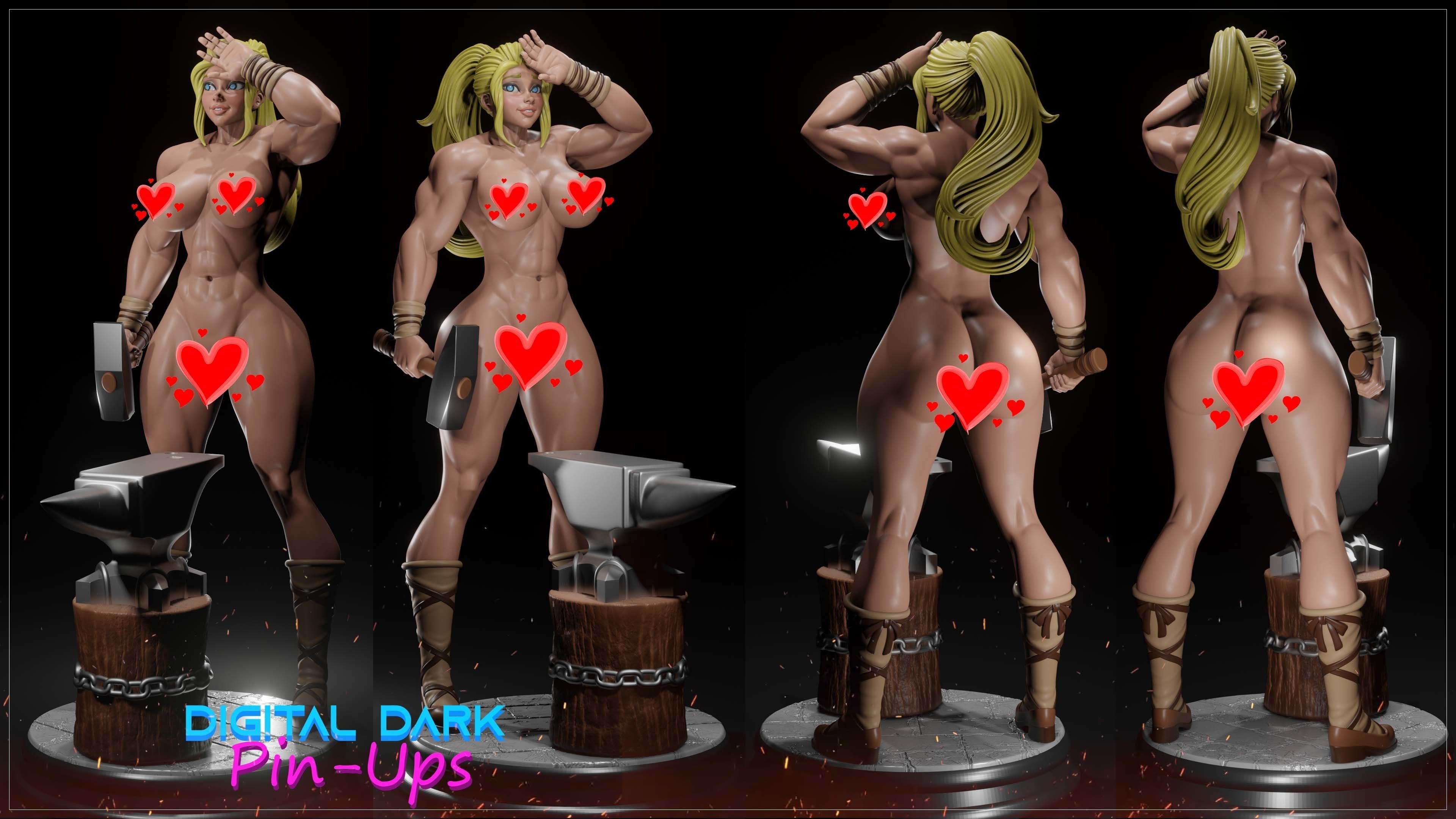 Blacksmith with NSFW version and Miniatures and head variation  3D print model_2