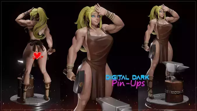 Blacksmith with NSFW version and Miniatures and head variation  3D print model