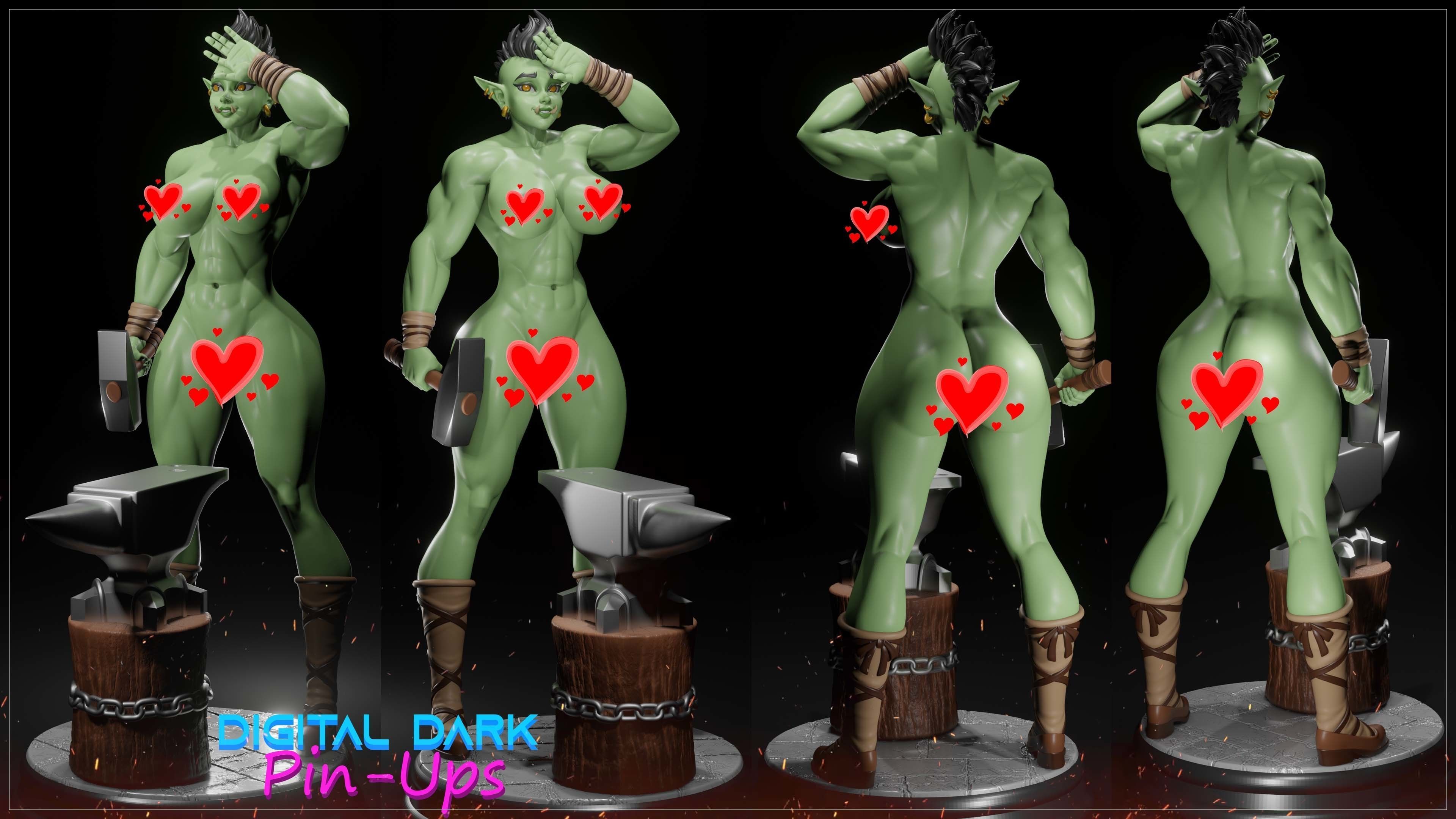 Blacksmith with NSFW version and Miniatures and head variation  3D print model_5