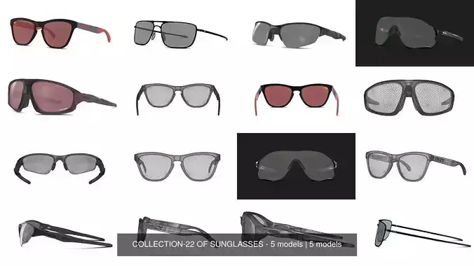 COLLECTION-22 OF SUNGLASSES - 5 models 