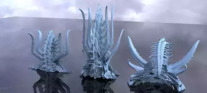 Alien Dragon God Bone Structure 3 models 3D model