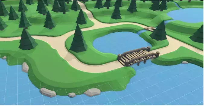 3D Terrain Asset Pack GAME READY Low-Poly 3D model