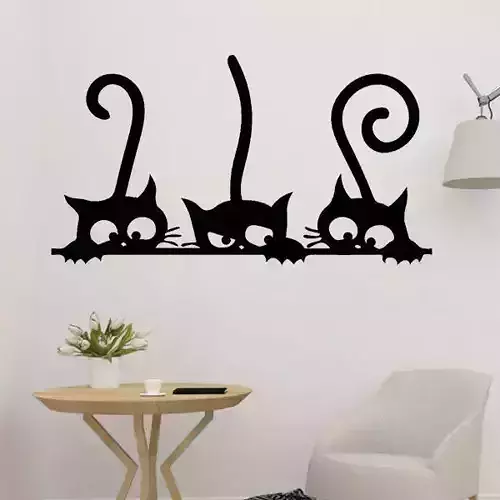 Three Cats Wall Art