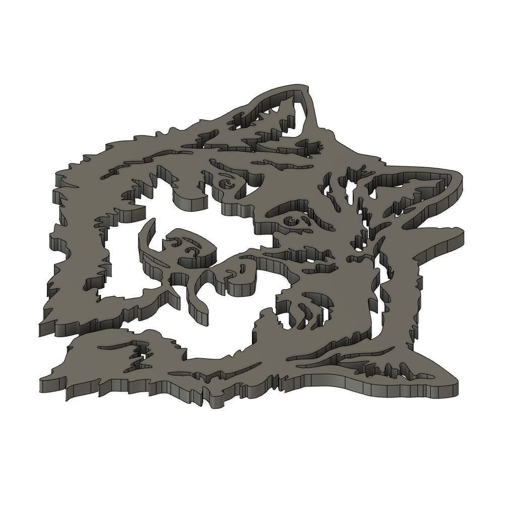 Wolf With Wolf Wall Decor 3D print model_1