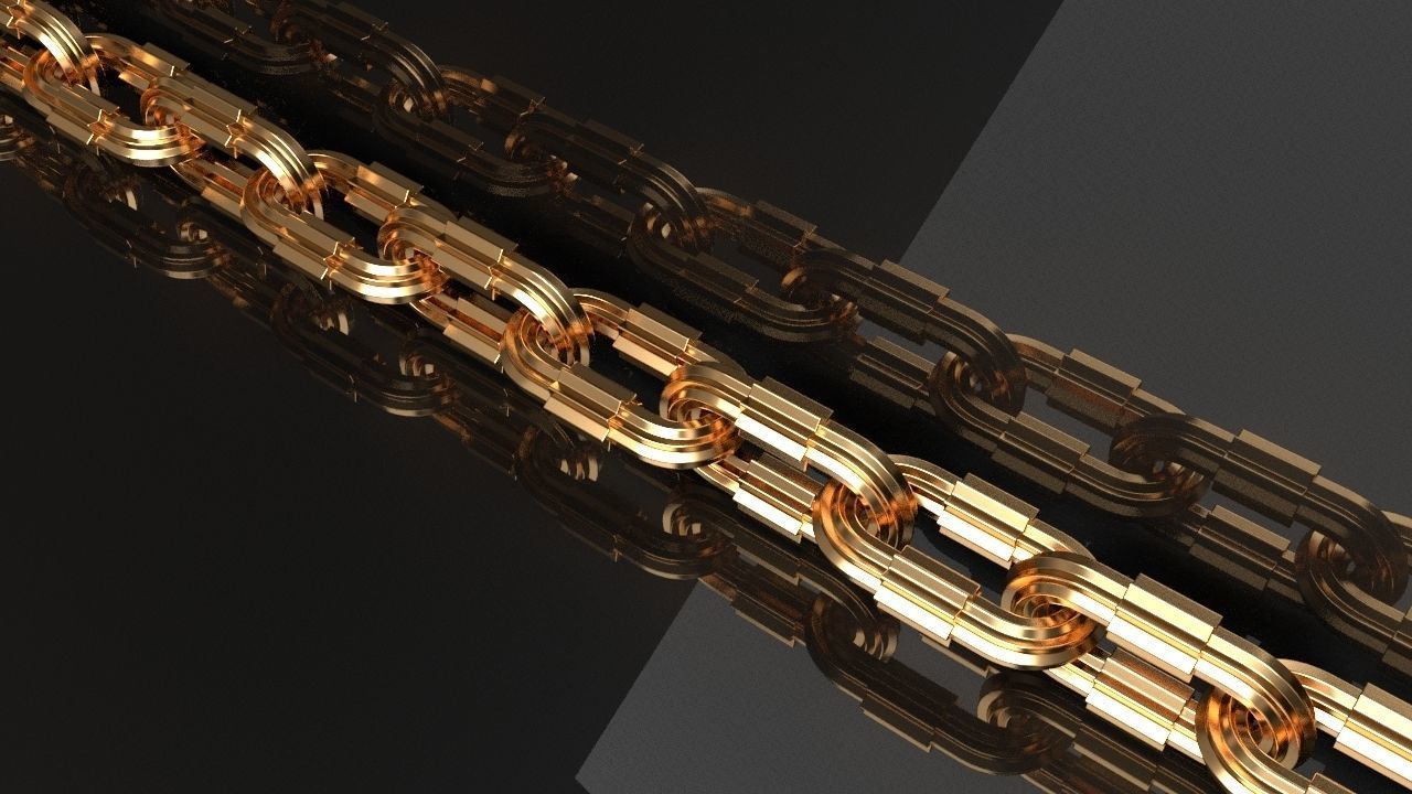 Cuban Chainlink Hermes  Necklace or bracelet 3D print model_1