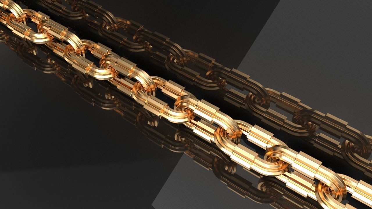 Cuban Chainlink Hermes  Necklace or bracelet 3D print model_2