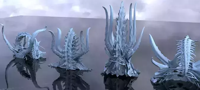 Alien Dragon God Bone Structure 4 models 3D model