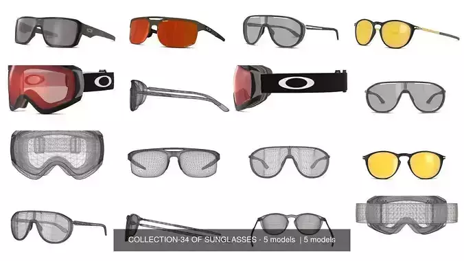 COLLECTION-34 OF SUNGLASSES - 5 models  