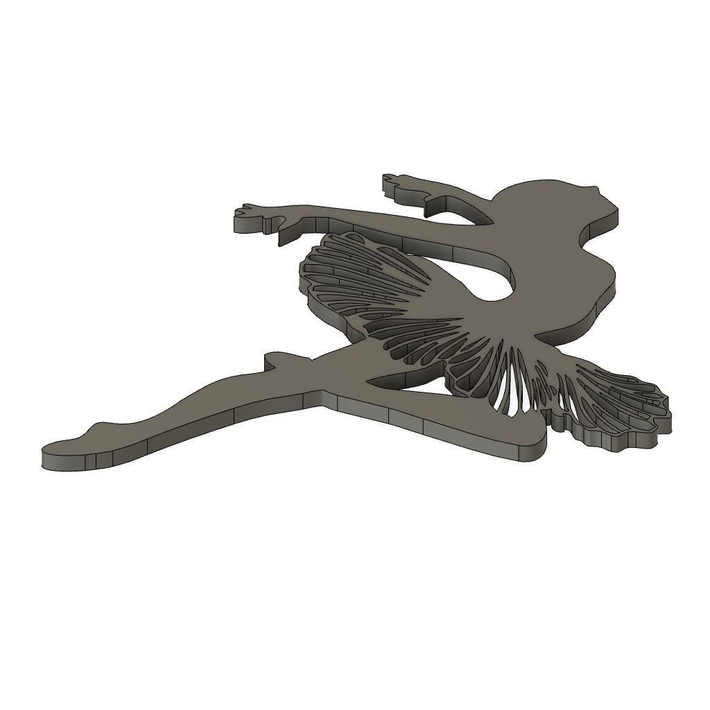 Female Dancer Bale 2D Decor 3D print model_1