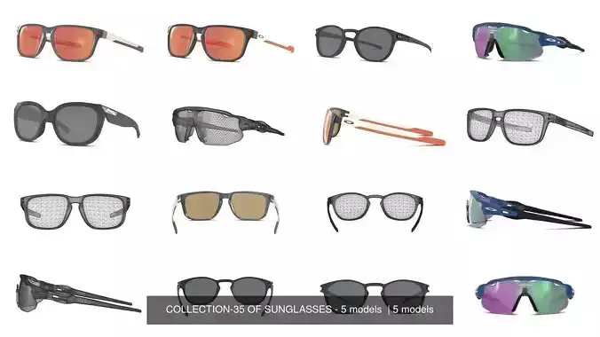 COLLECTION-35 OF SUNGLASSES - 5 models 