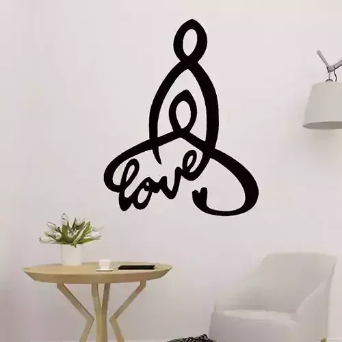 Love Symbol Wall Art 2D 3D print model