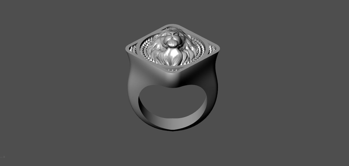 lion men ring 3D print model 3D print model_5