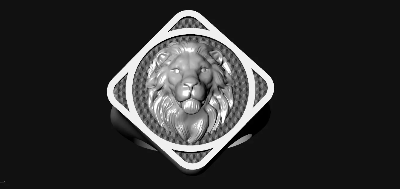 lion men ring 3D print model 3D print model_0