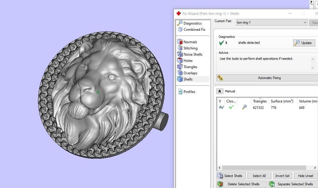 lion men ring 3D print model 3D print model_16