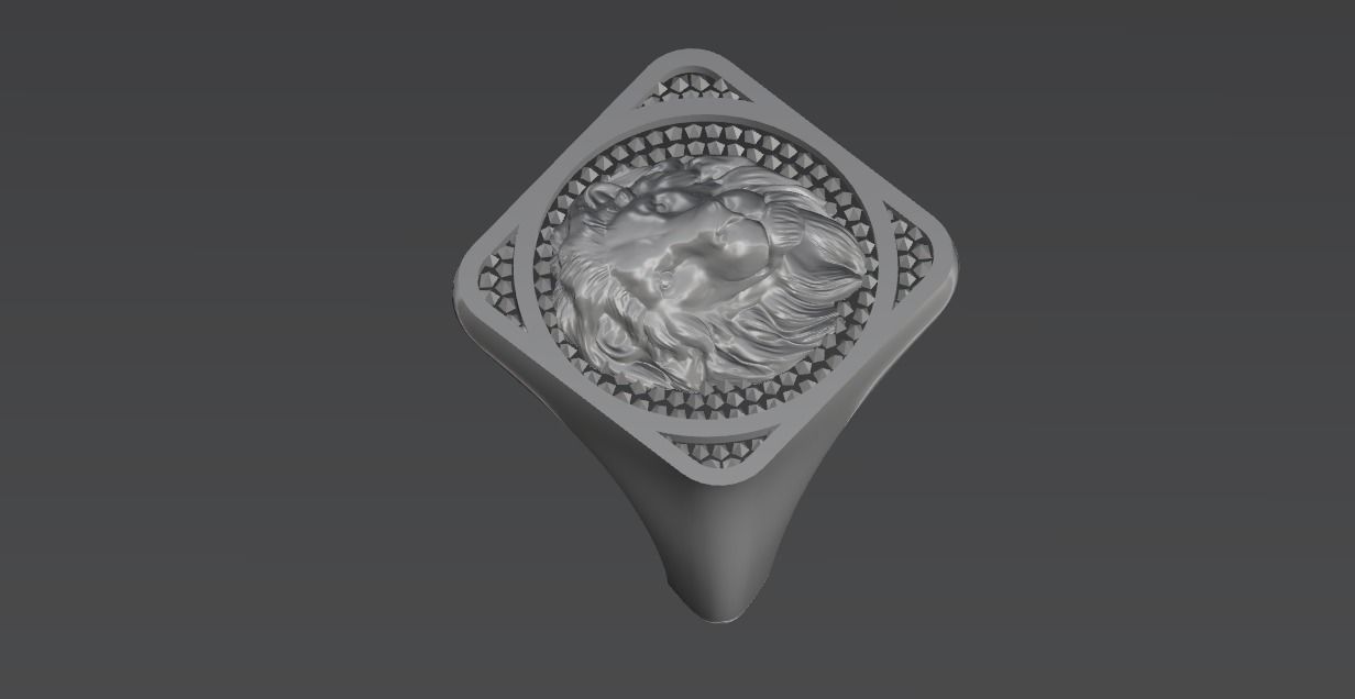 lion men ring 3D print model 3D print model_6