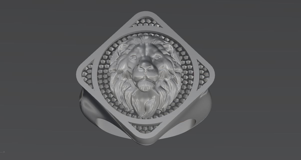 lion men ring 3D print model 3D print model_4