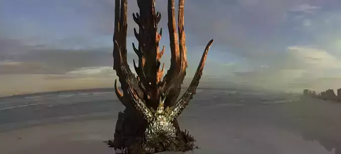 Alien Dragon God Bone Structure  3D