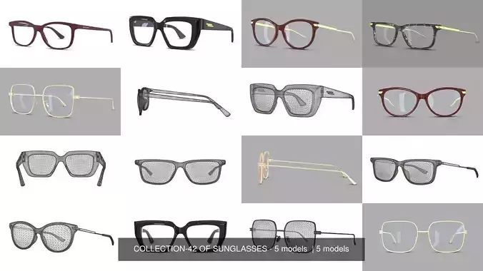 COLLECTION-42 OF SUNGLASSES - 5 models  