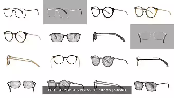 COLLECTION-45 OF SUNGLASSES - 5 models  