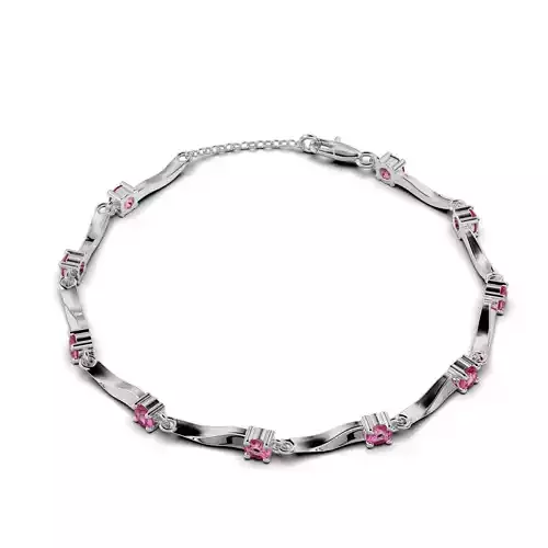 Women bracelet with a round stone