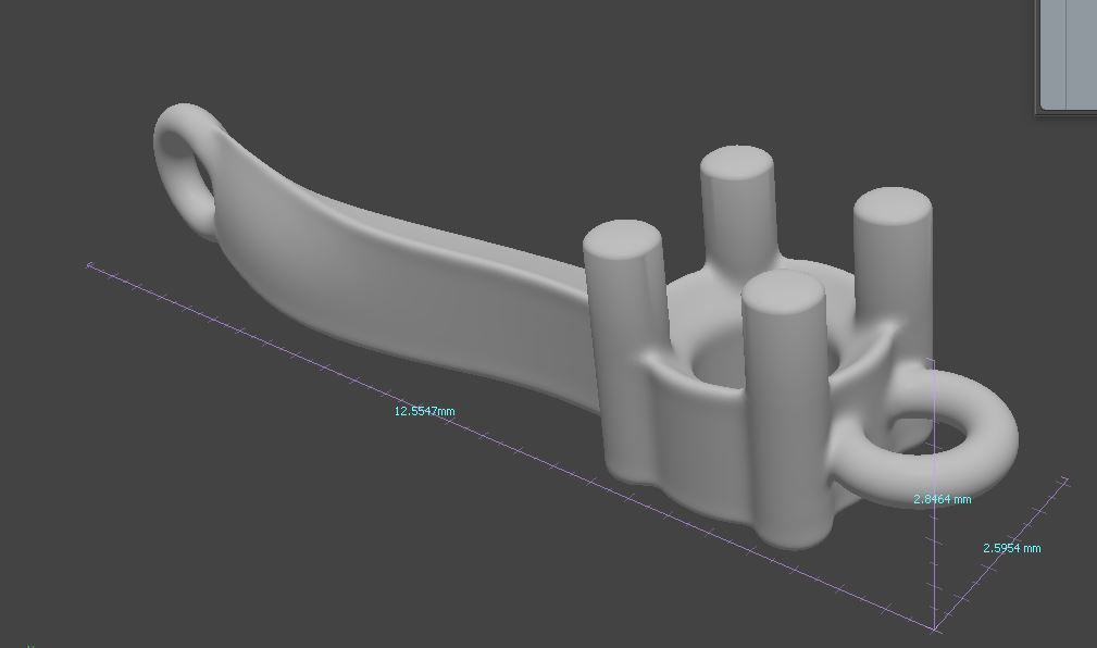 Women bracelet with a round stone 3D print model_15