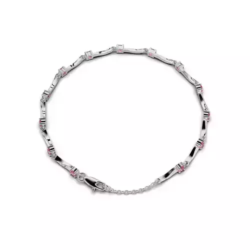 Women bracelet with a round stone 3D print model