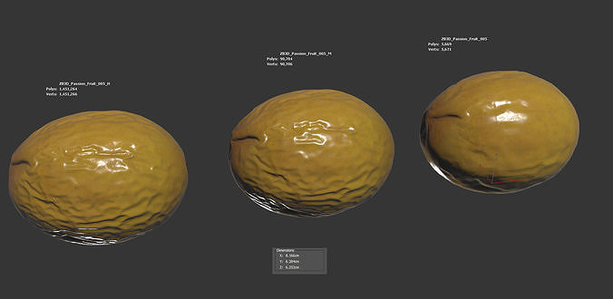 Passion Fruit 3D model 6
