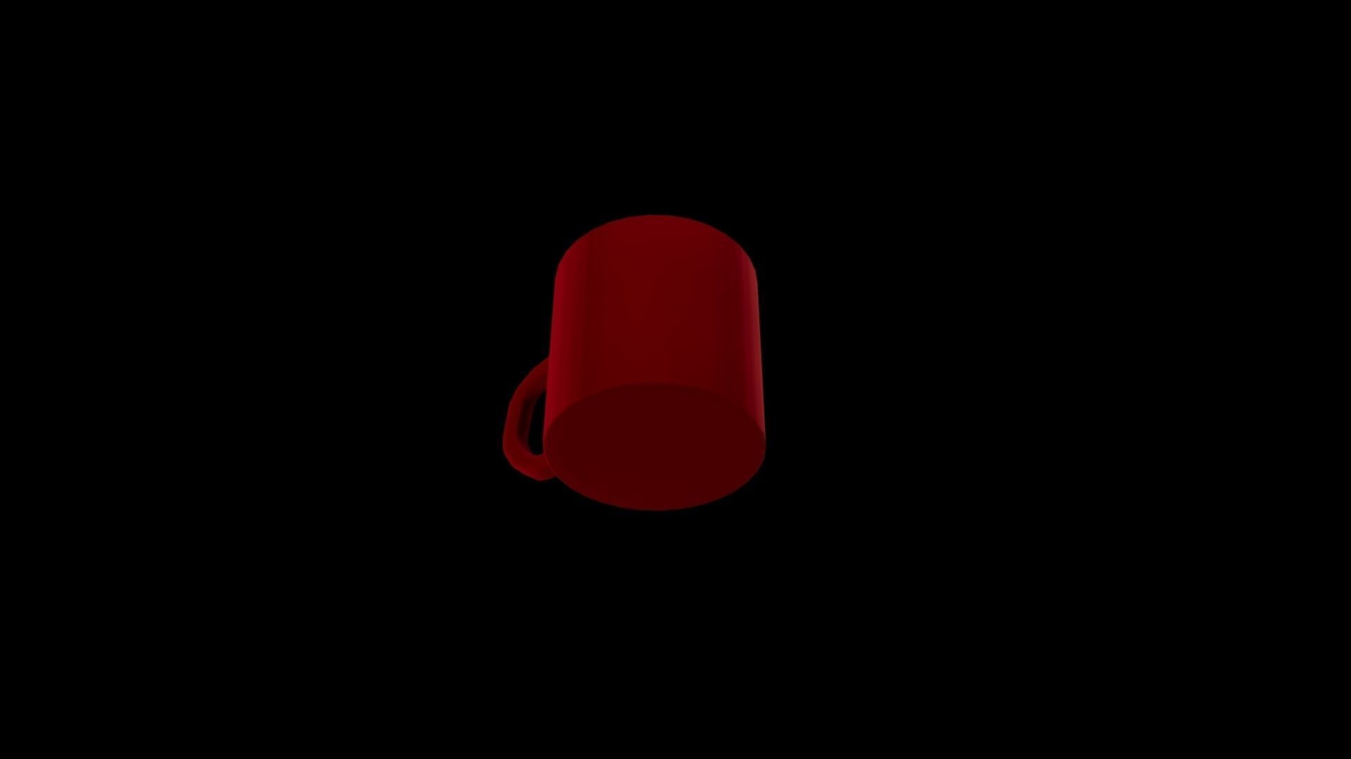 Basic Red Mug Made In Blender and Textured In Substance Painter Low-poly 3D model_3