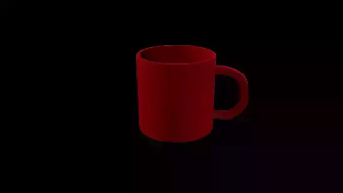 Basic Red Mug Made In Blender and Textured In Substance Painter