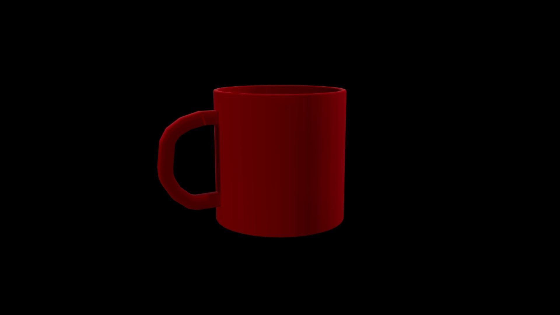 Basic Red Mug Made In Blender and Textured In Substance Painter Low-poly 3D model_1