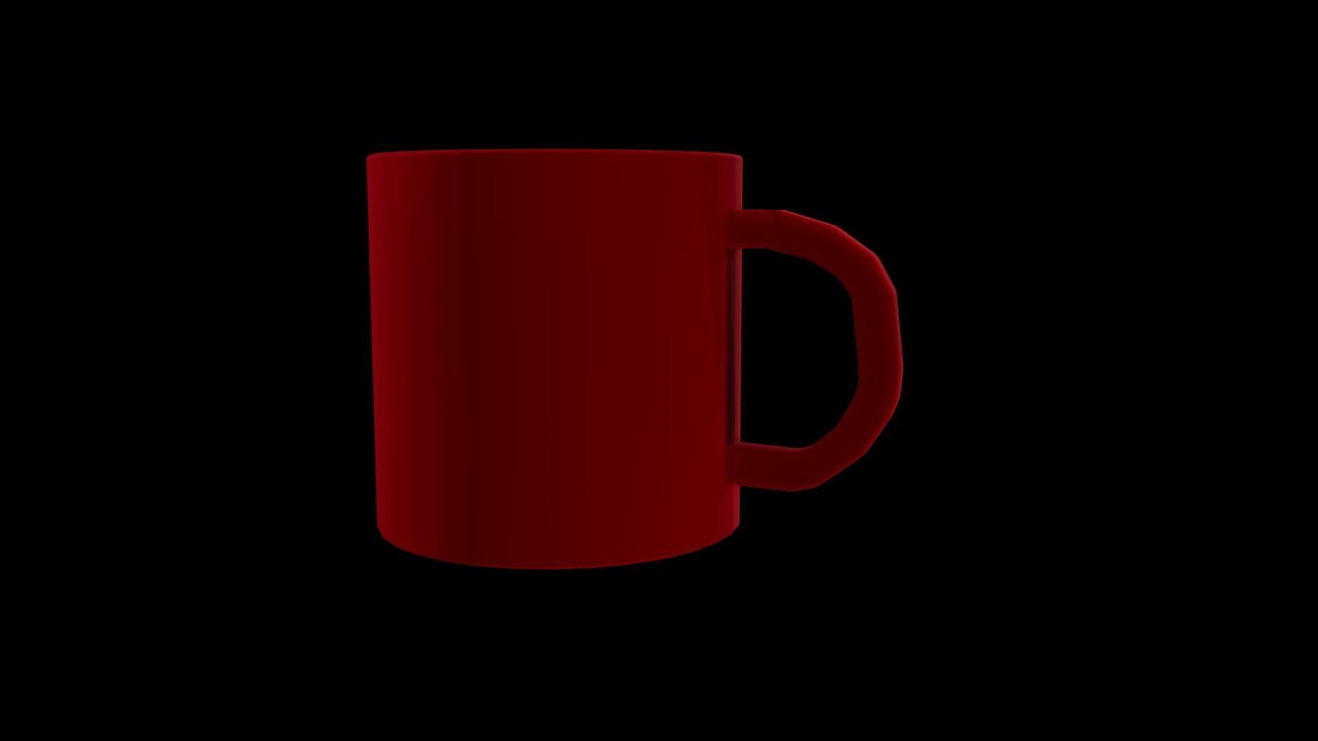 Basic Red Mug Made In Blender and Textured In Substance Painter Low-poly 3D model_5