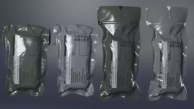 T3 Military Emergency Bandage Low-poly 3D model