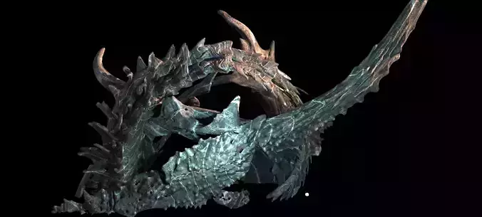 DArk Alien Dragon God Bone In space 1 3D model