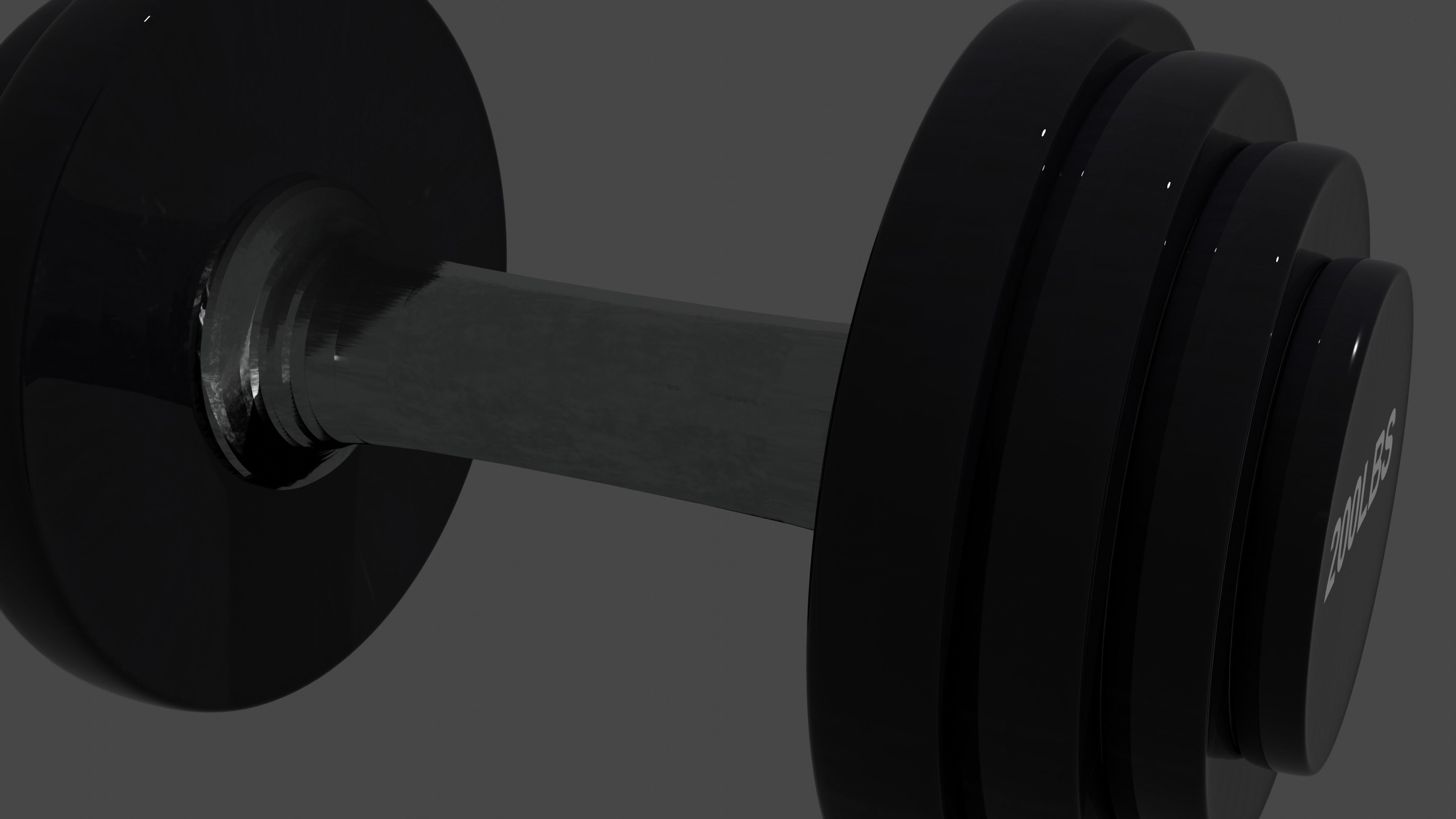 200LB Dumbbell Made in Blender Photoshop and Substance Painter Low-poly 3D model_1