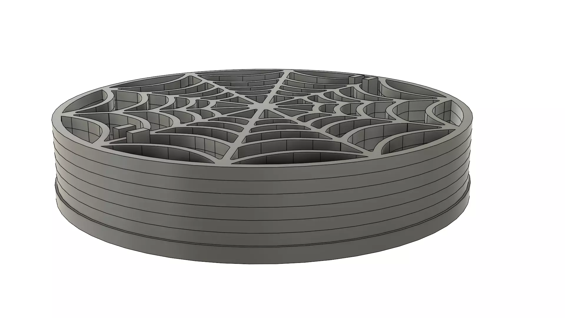 Spider web coaster 3D print model_0