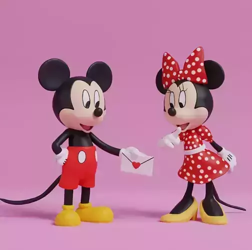 Disney - Mickey Mouse and Minnie Valentines Day 3D print model