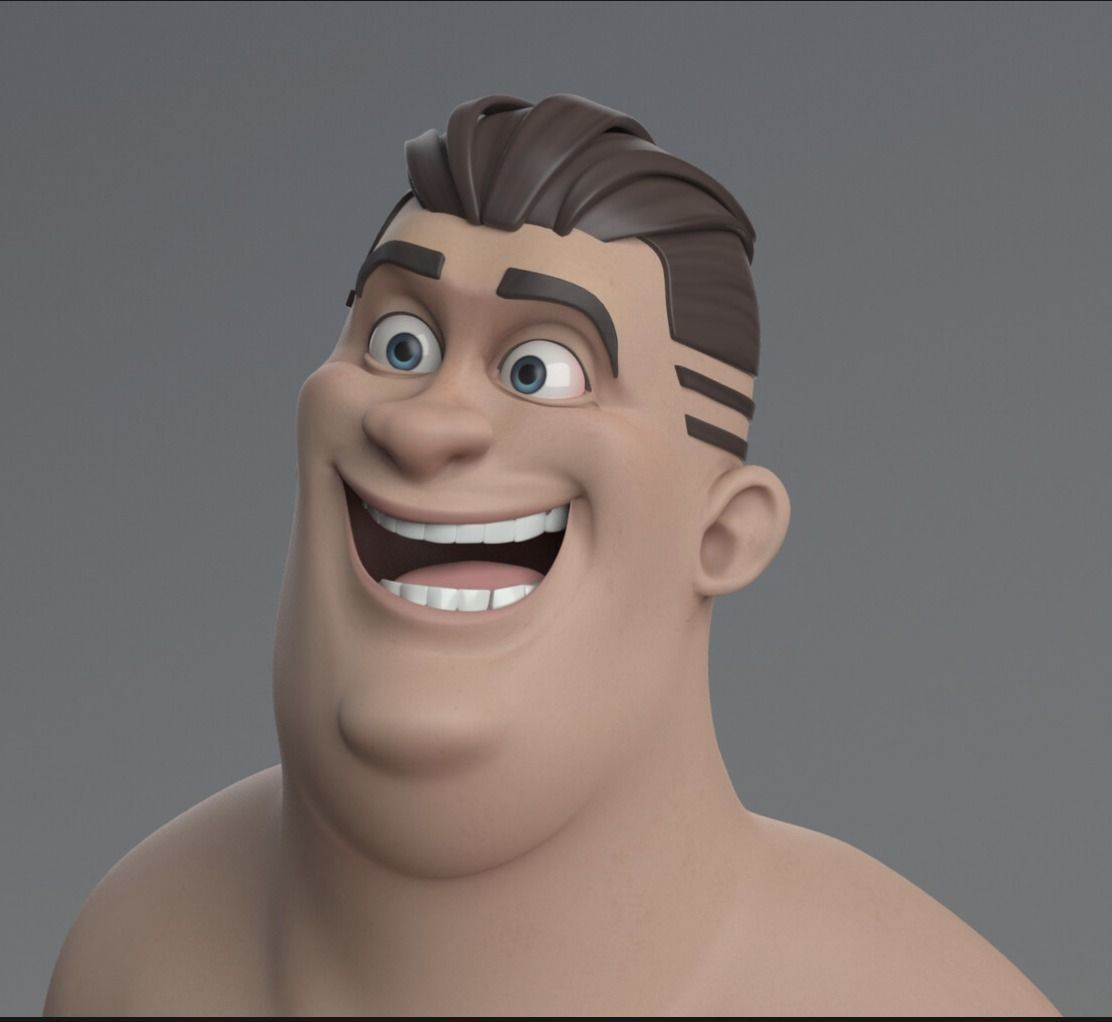 man Full body rig and full facial rig 3D model_2