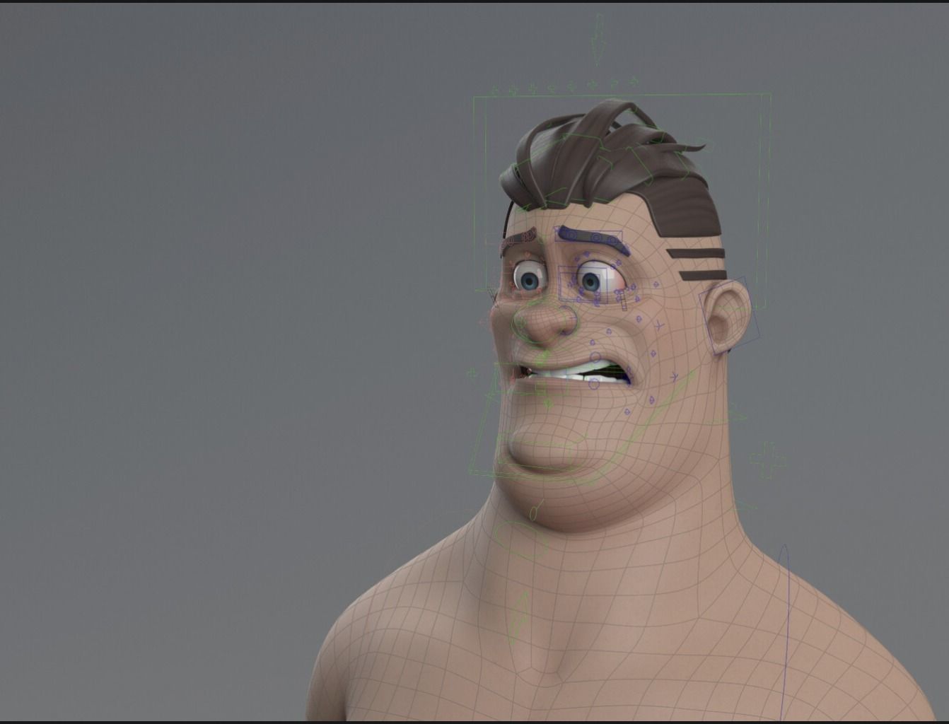 man Full body rig and full facial rig 3D model_4