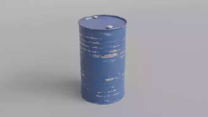 Metal Barrel Blue and Red