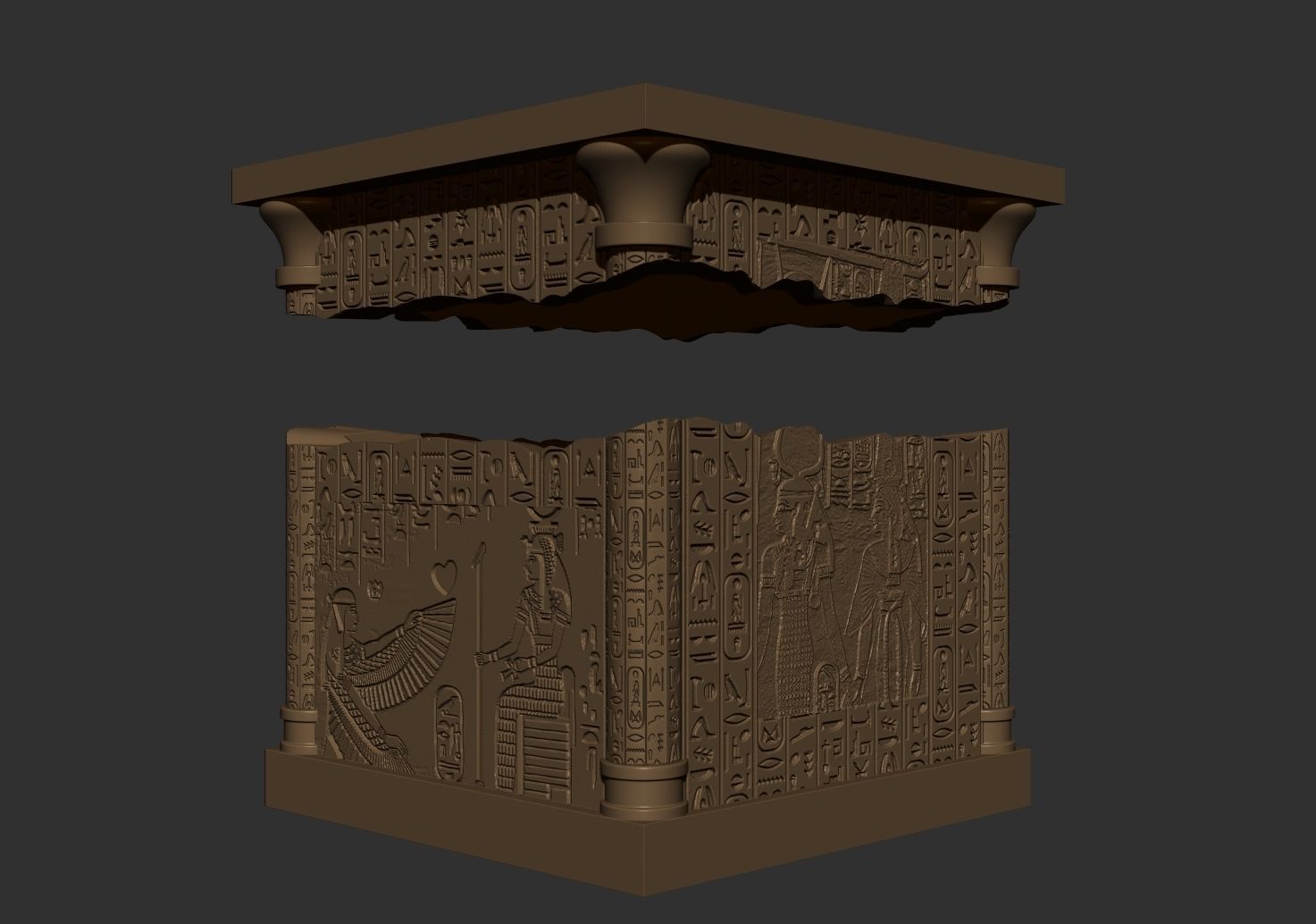 Ancient box 3D print model_5