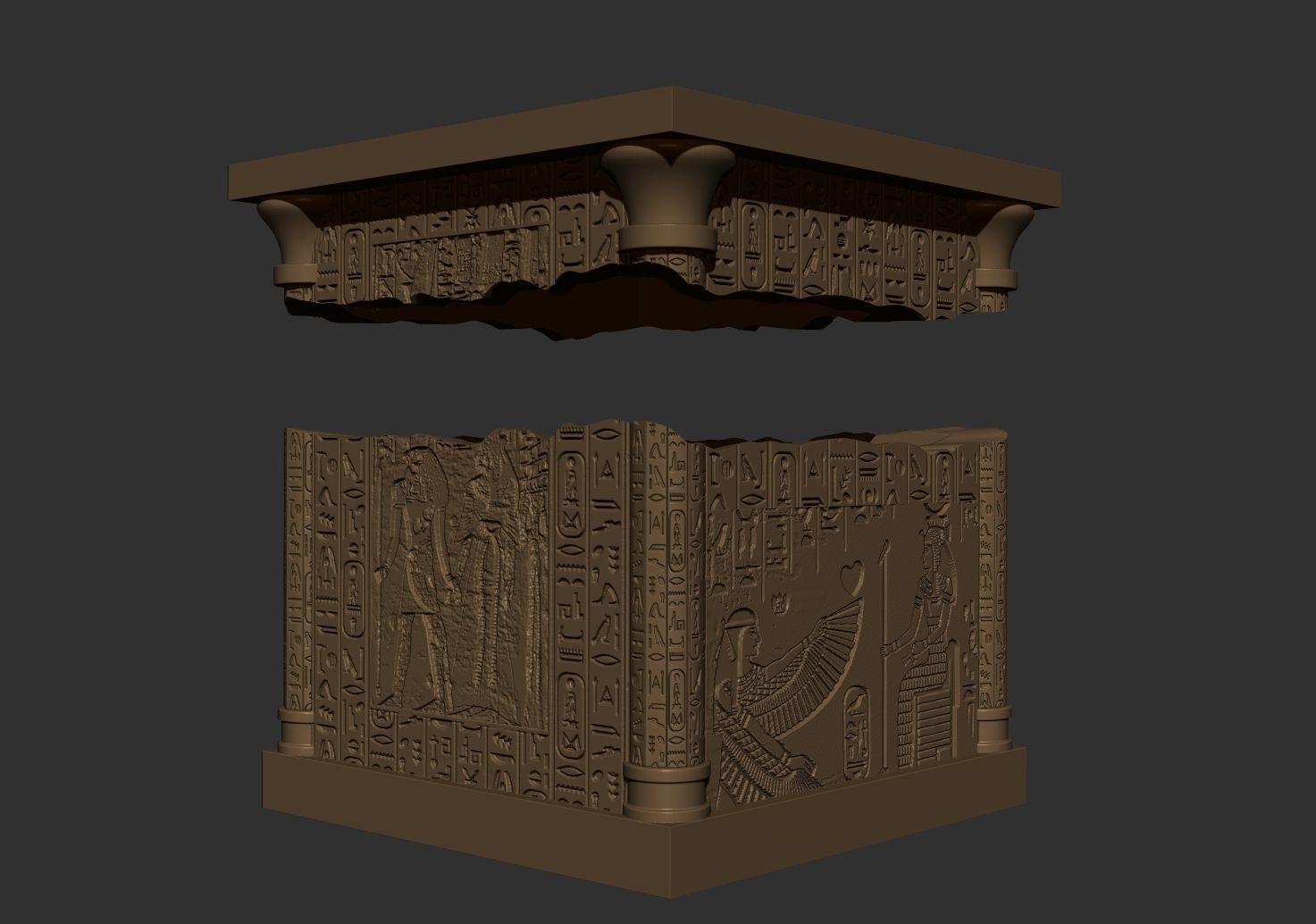 Ancient box 3D print model_4