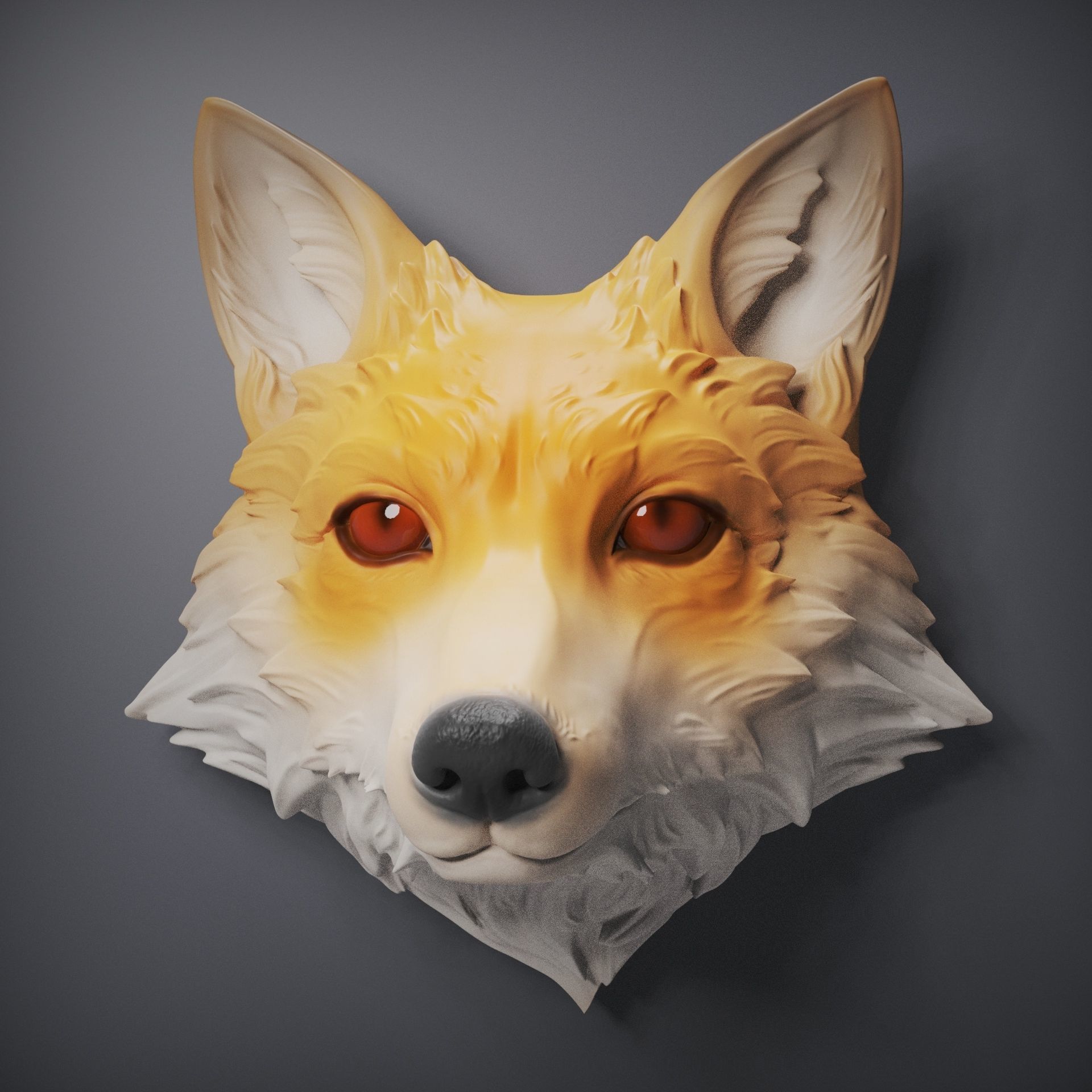 Fox heads 3D print model_1