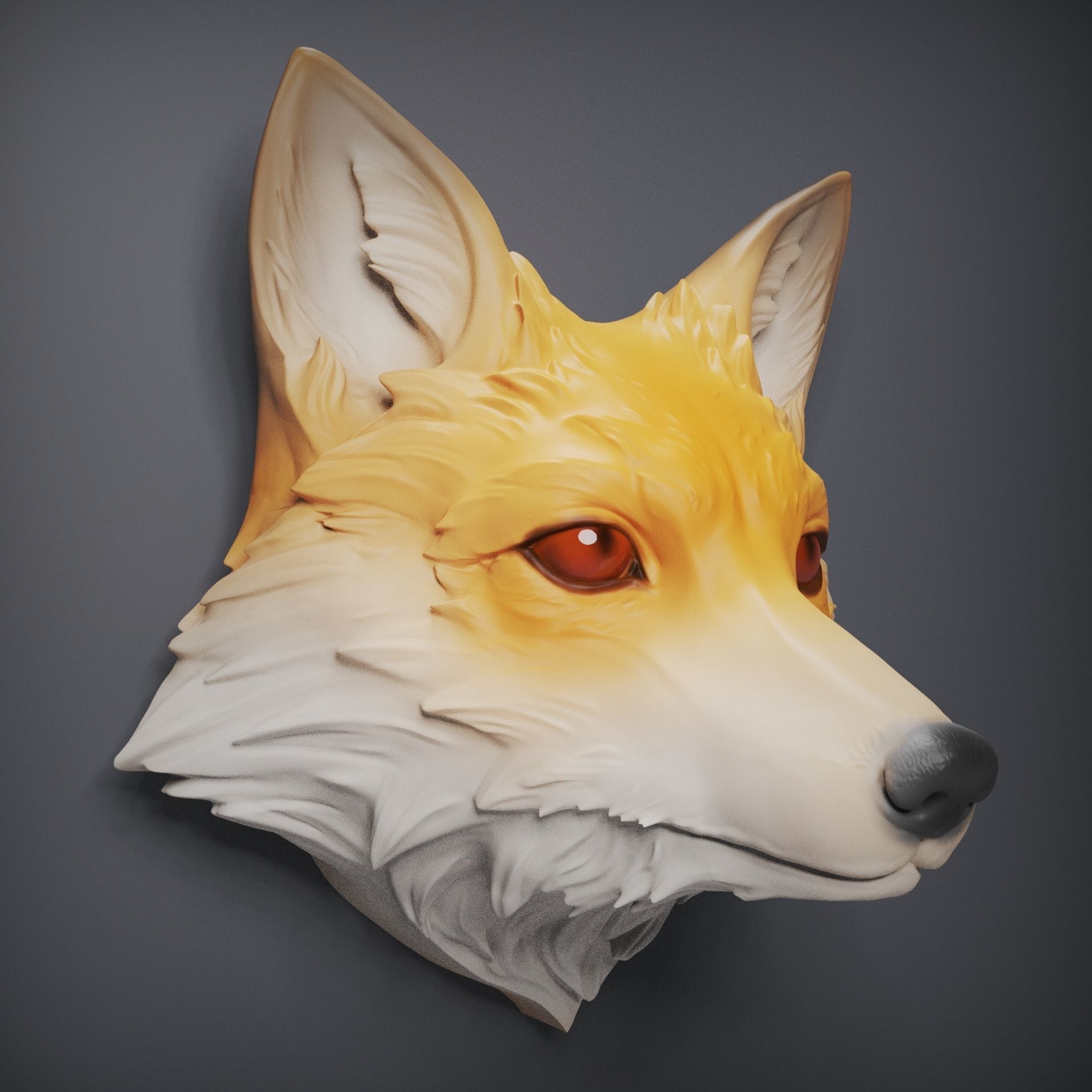 Fox heads 3D print model_2