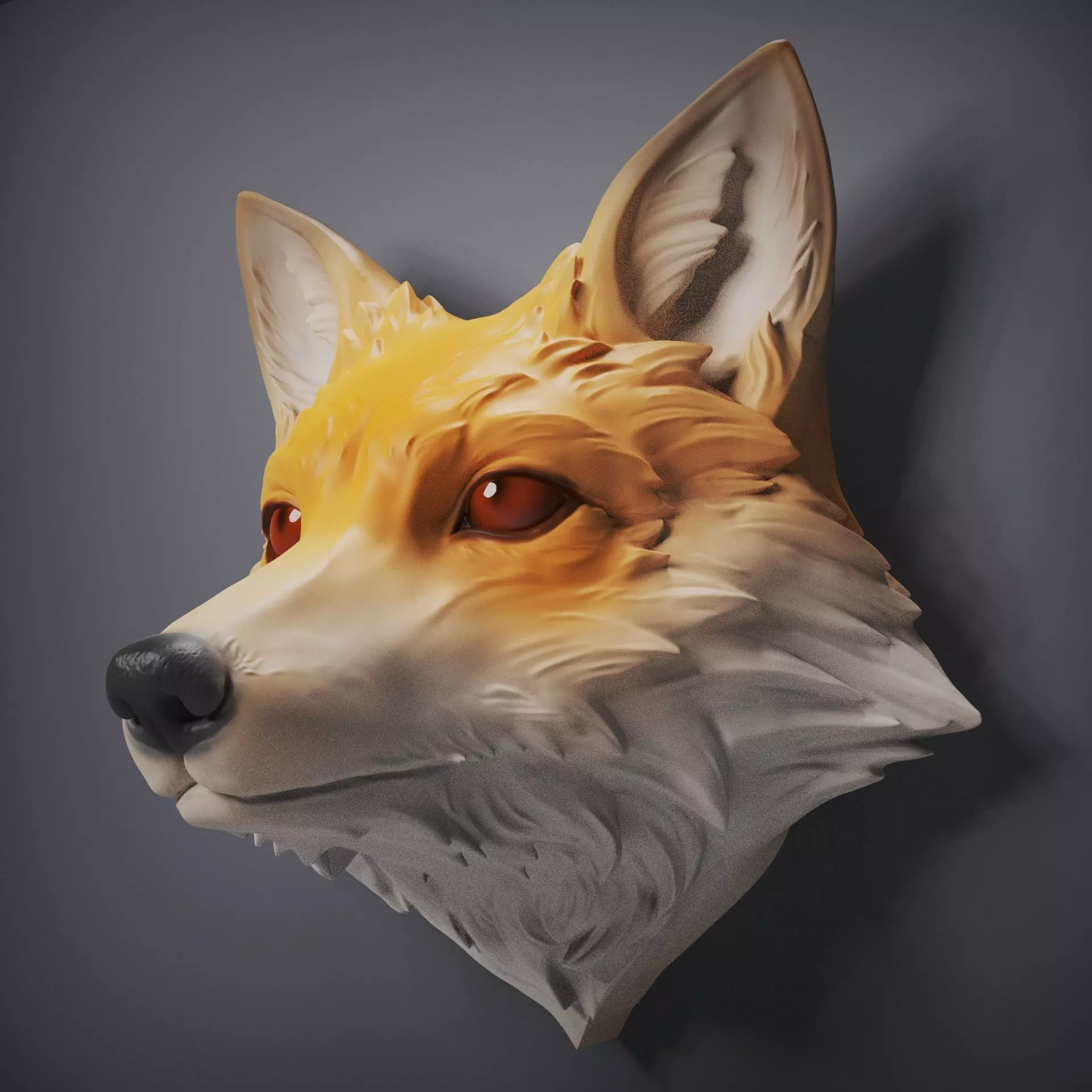 Fox heads 3D print model_0