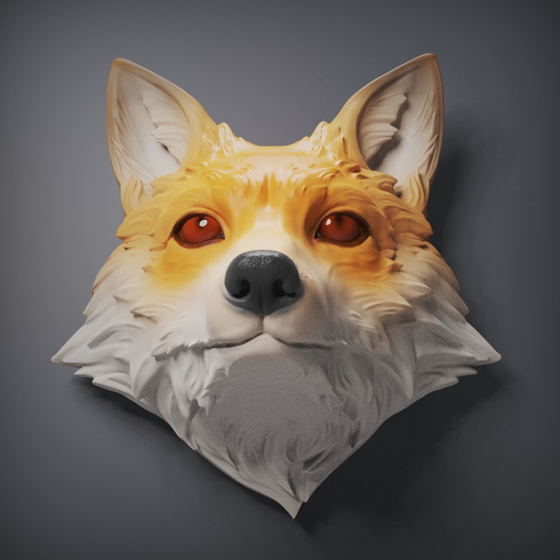 Fox heads 3D print model_3