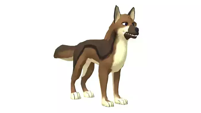Stylized Dog Game Ready Rigged Low-poly 3D model