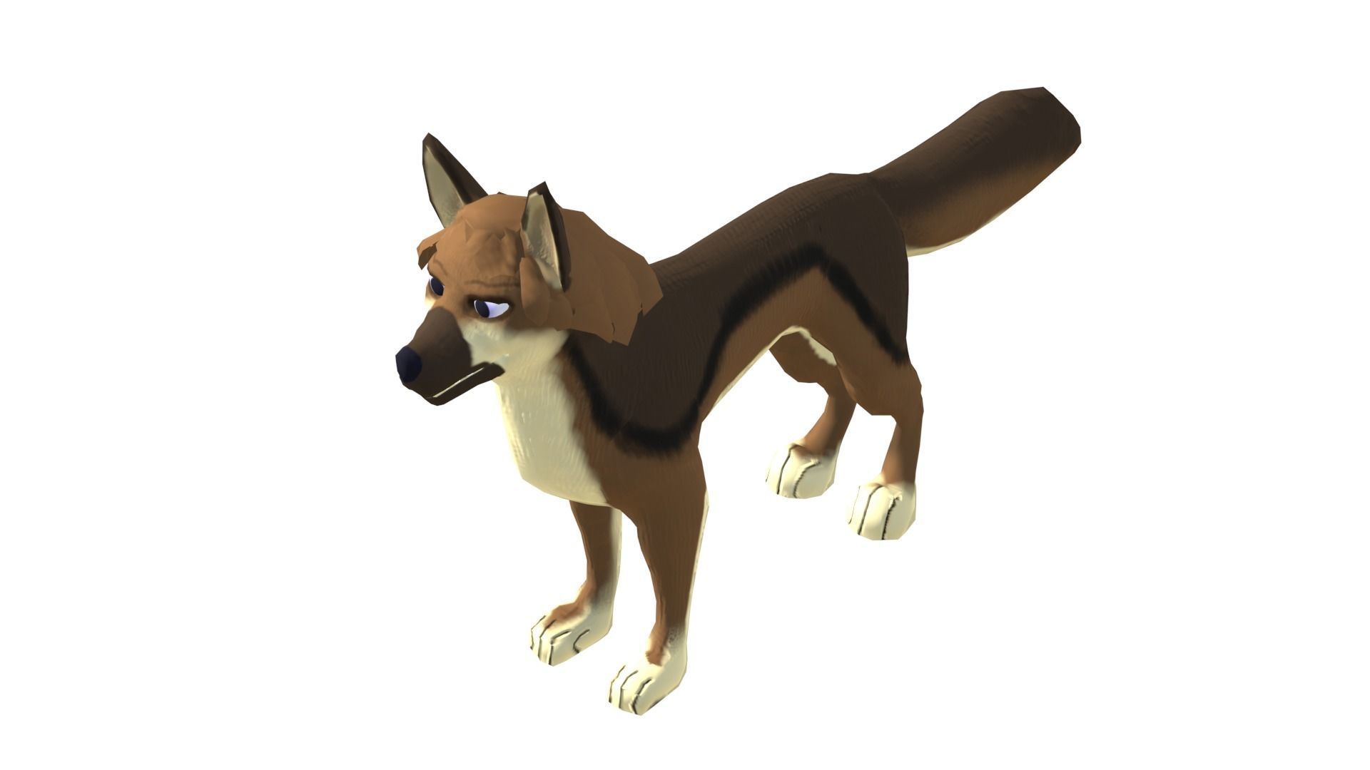 Stylized Dog Game Ready Rigged Low-poly 3D model_8