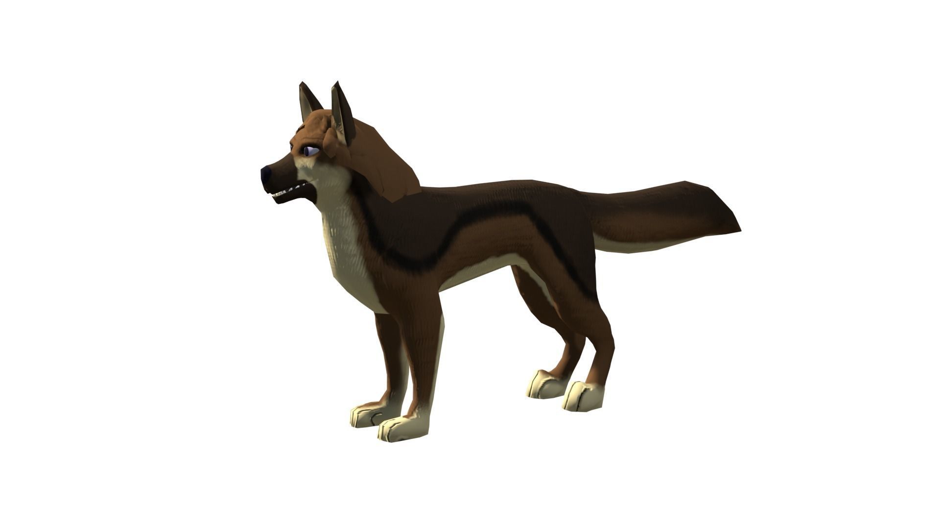 Stylized Dog Game Ready Rigged Low-poly 3D model_4